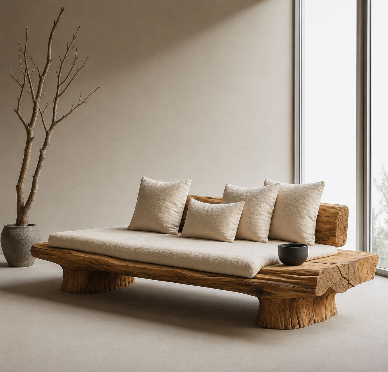 Wabi-Sabi Live Edge Log Sofa - Image 4