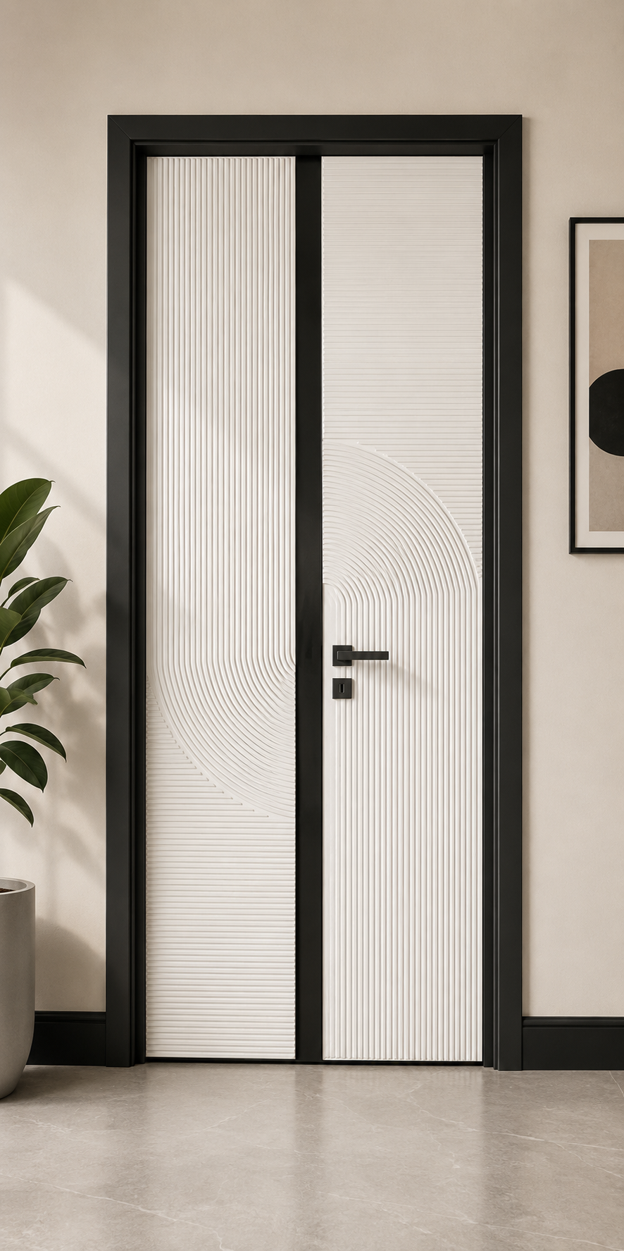Modern Textured Groove Designer Door