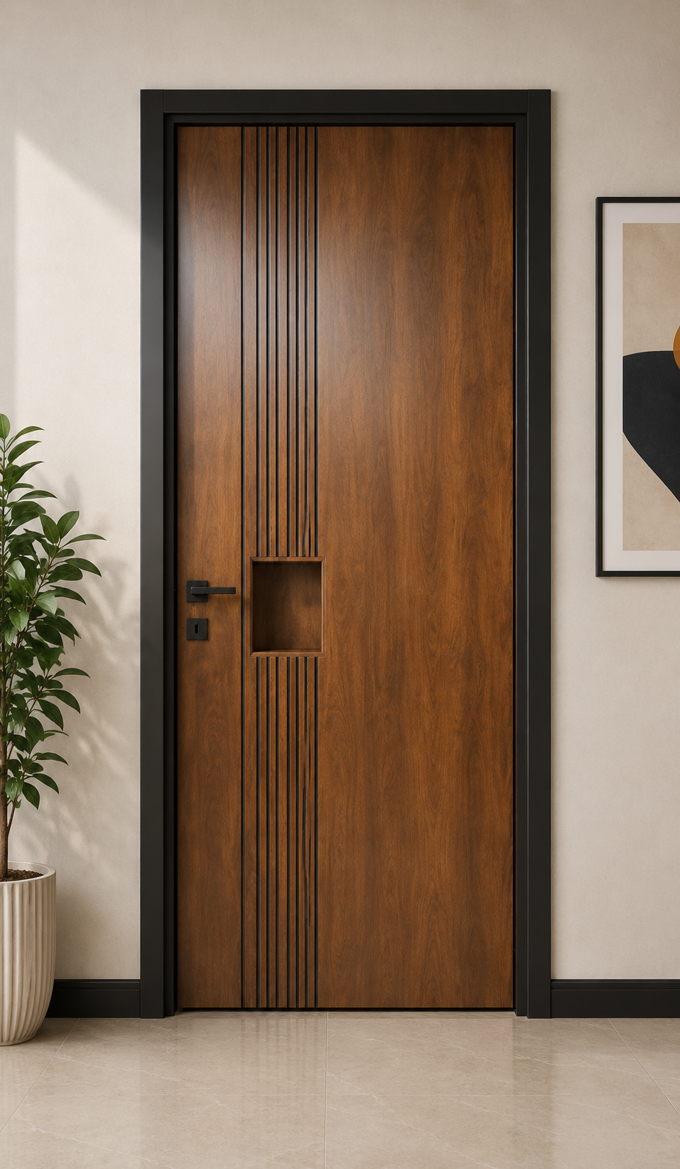 Classic Walnut Groove Designer Door