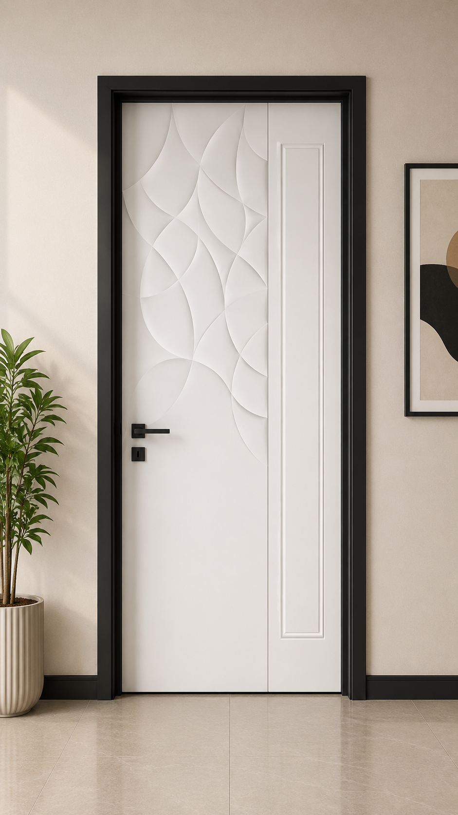 Elegant White Embossed Designer Door