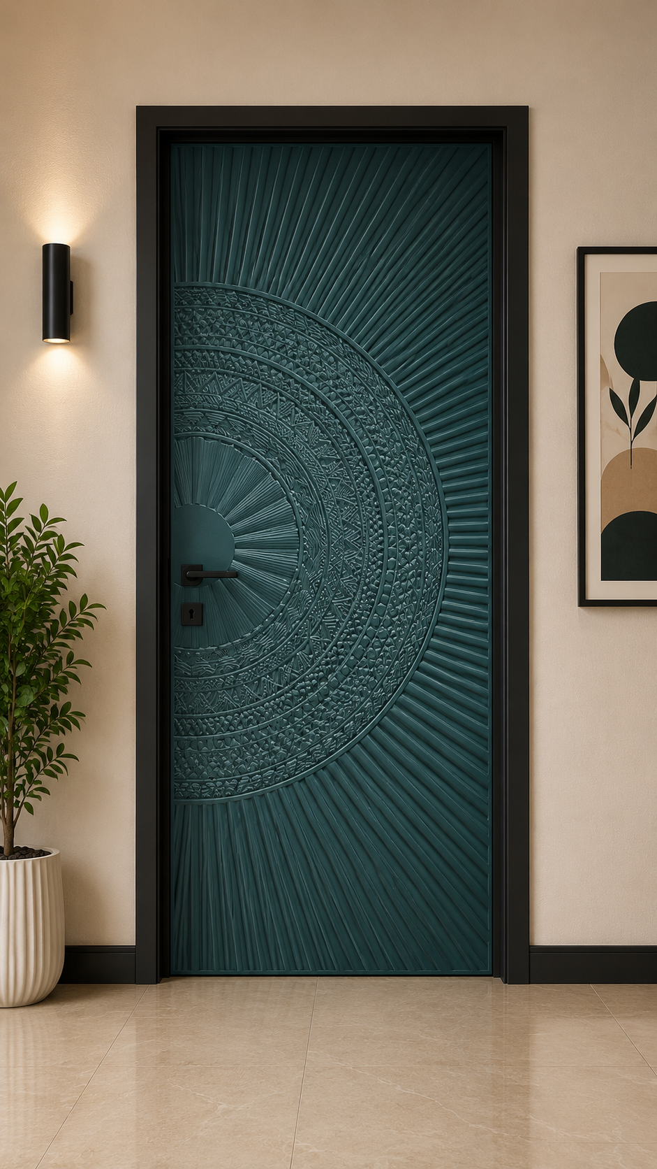 Royal Teal Mandala Designer Door