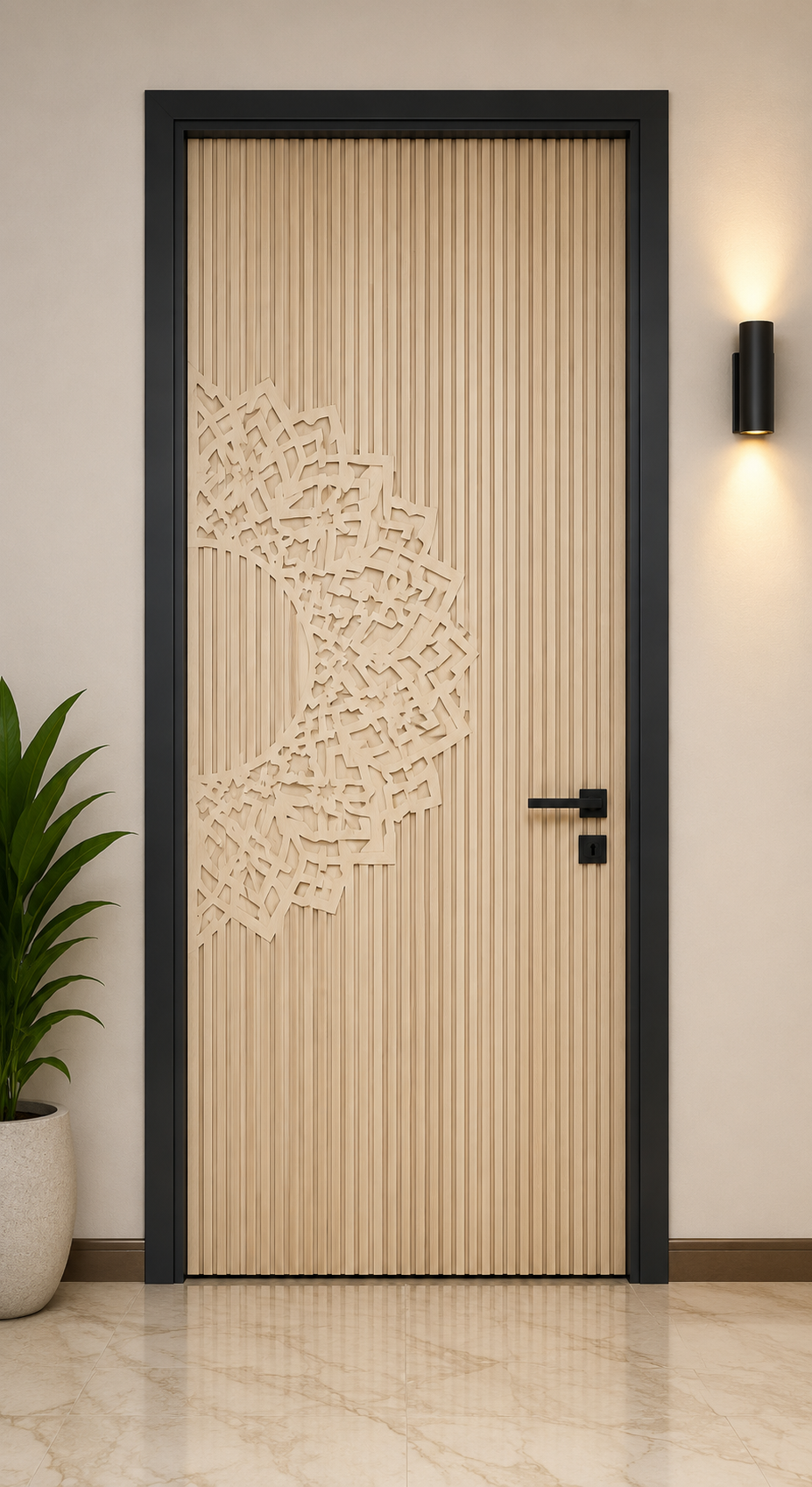 Ivory Mandala Groove Door