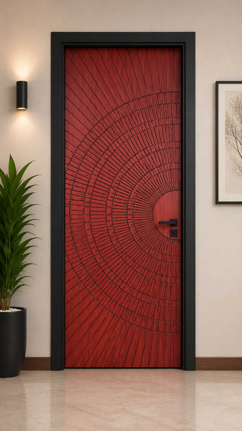 Crimson Radiance Designer Door