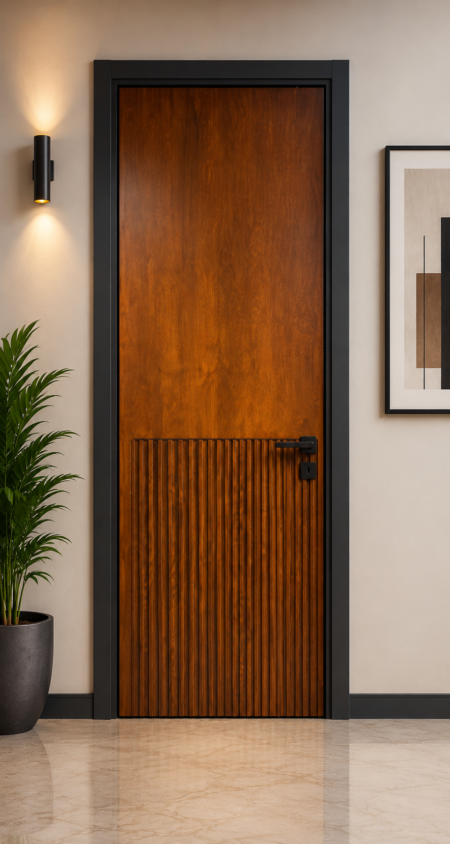 Walnut Groove Modern Door