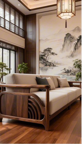 The ZenScape Oriental Timber Sofa - Image 4
