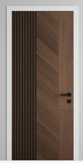 The Linear Walnut Chevron Door - Image 3