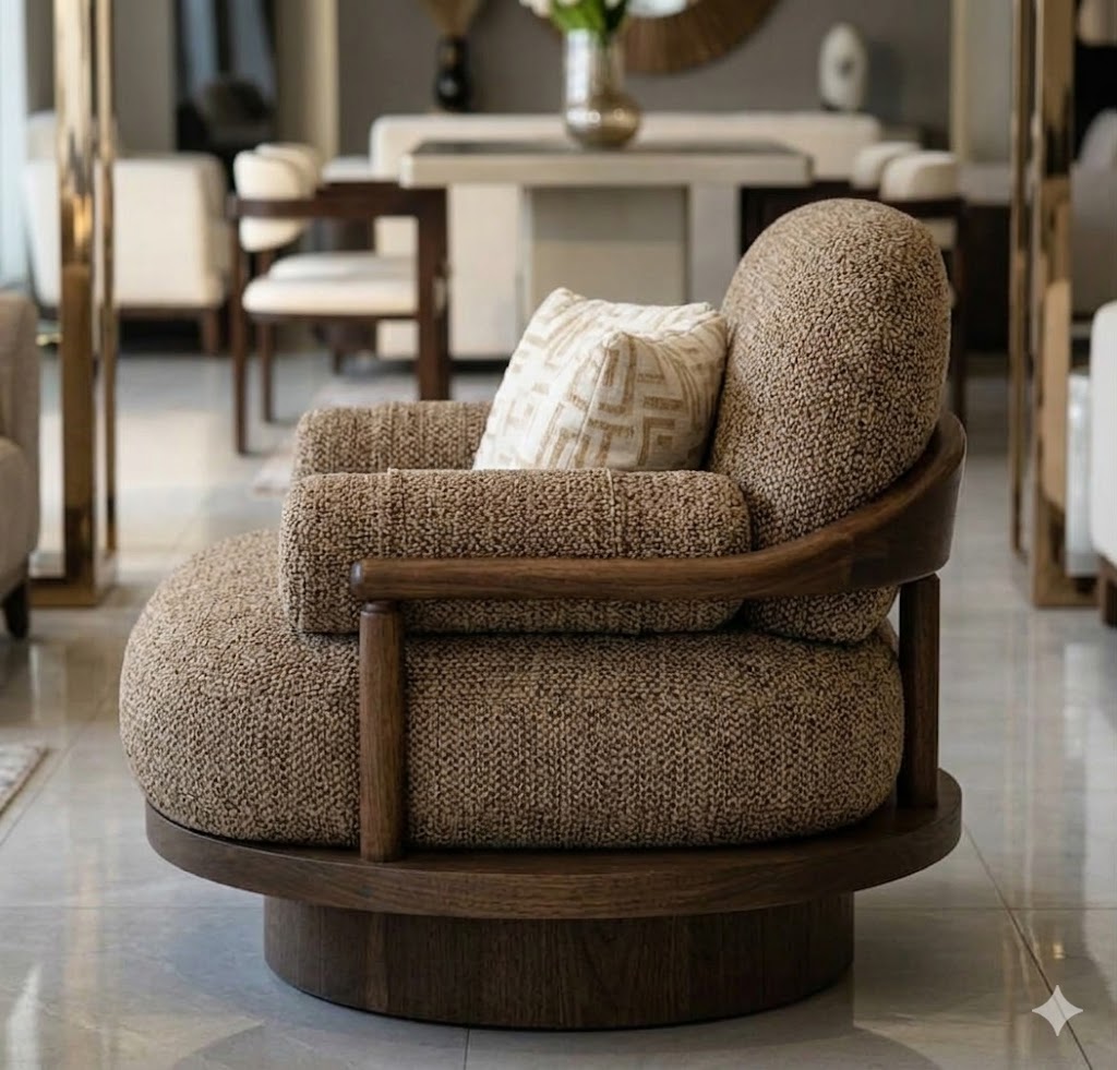 Brutalist Swivel Armchair - Image 3